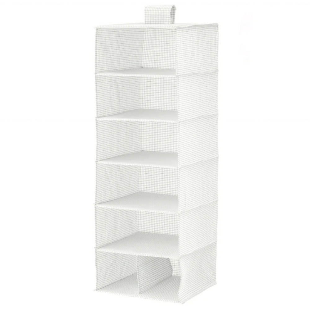Ikea STUK Hanging clothing storage with 7 compartments White Grey patterned